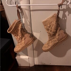 UGG Tan Knit Ankle Boots